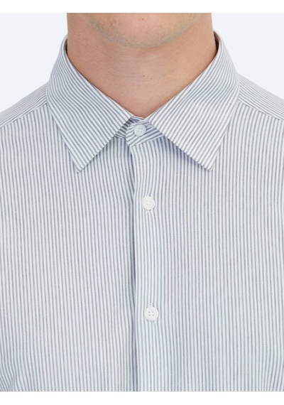 Kip Siyah Çizgili Regular Fit Casual Pamuk Karışımlı Gömlek Kip Siyah Çizgili Regular Fit Casual Pamuk Karışımlı Gömlek