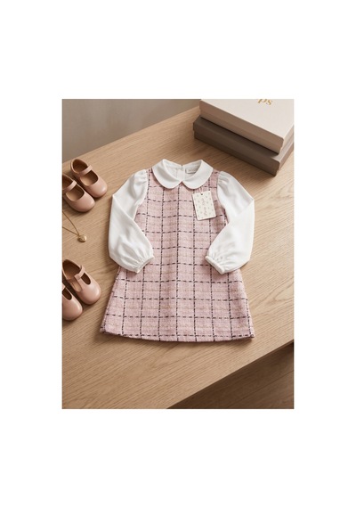 Deniva Kids Kız Çocuk Pembe Ekoseli Tüvit Jile Elbise Gömlek Görünümlü Fırfır Yaka Doğum Günü Ve Özel Gün Elbisesi Deniva Kids Kız Çocuk Pembe Ekoseli Tüvit Jile Elbise Gömlek Görünümlü Fırfır Yaka Doğum Günü Ve Özel Gün Elbisesi