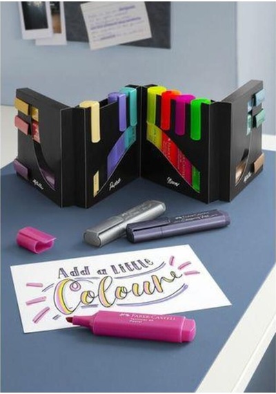 Faber Castell 46 Textliner 16 Lı Masa Seti Çok Renkli