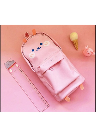 Çanta Seklinde Şirin Pembe Kalem Kutusu Buyuk Boy 15 Cm