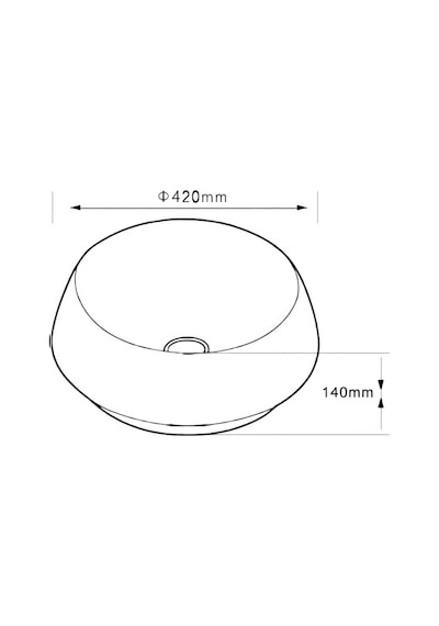 Lena - Tezgah Üstü Porselen Lavabo - E-7014b- Beyaz