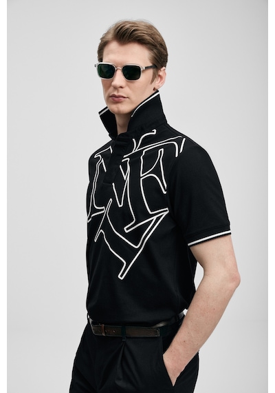 Lufian Parker Smart Erkek Polo Tişört Siyah Siyah 111040246100100 Siyah