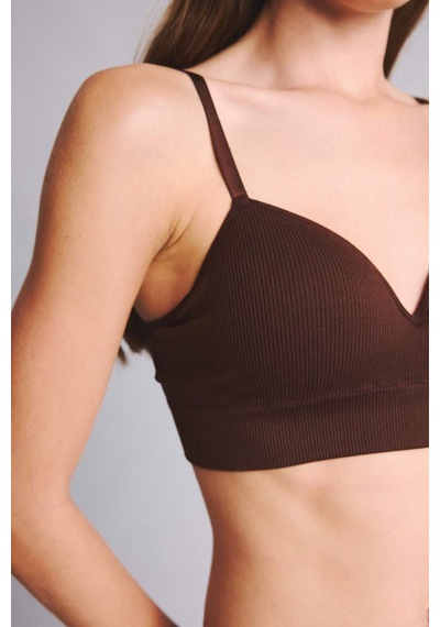 Defacto Kaplı Pedli Balensiz Seamles Kahverengi Bra A8858ax26spbn341 Kahve-bn341