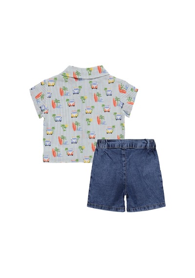 Civil Baby Erkek Bebek Araba Empirme 6-18 Ay Takım - Mavi