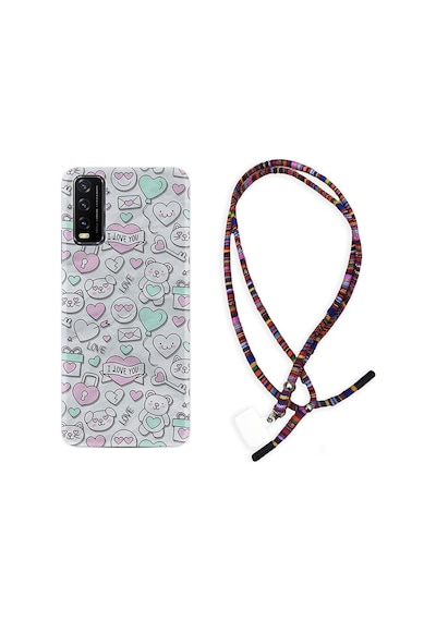 Vivo Y20S Kılıf Rasta Boyun Askılı I Love You 1882