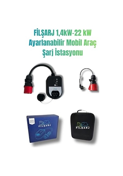 Filşarj Elektrikli Araç Paketi - Şarj İstasyonu - Type Tip 2 Ac Şarj Kablosu - Dönüştürücü Genel