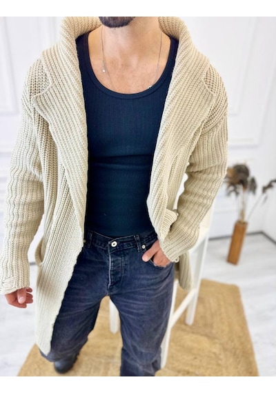 Elku Moda Hırka Kapüşonlu Cepli Naturel Pamuk Lazer Kesim Yırtık Detaylı Örgü Triko Uzun Panço Hırka Krem Elku Moda Hırka Kapüşonlu Cepli Naturel Pamuk Lazer Kesim Yırtık Detaylı Örgü Triko Uzun Panço Hırka Krem