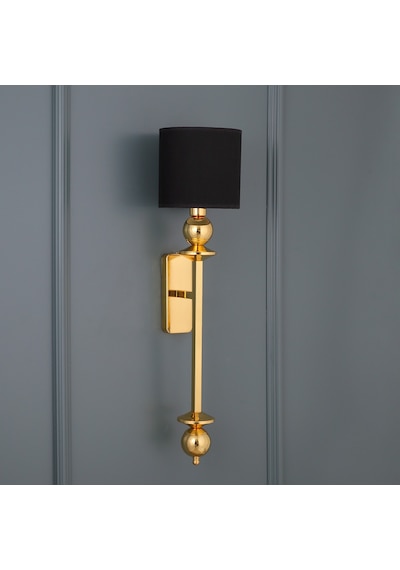 Elite Lighting Nereid Gold Sarı Renk Kaplama Siyah Kumaş Başlıklı Pilli Aplik