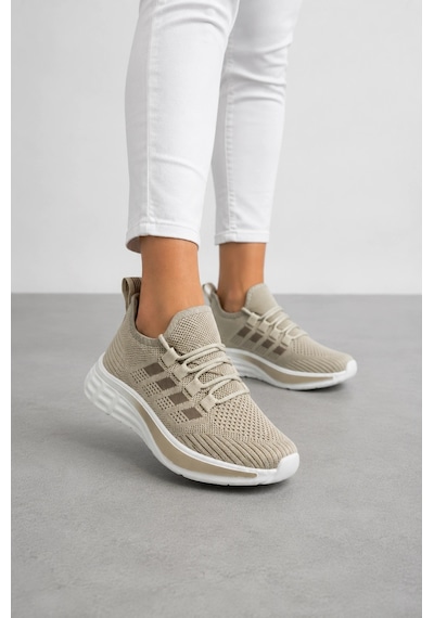 Ht Hotin Loki Kadın Günlük Spor Ayakkabı Hafif Esnek Tabanlı Rahat Sneaker - Bej