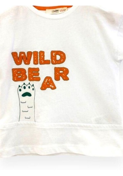 Çikoby Erkek Bebek Pamuklu Kısa Kollu Tshirt-13806-beyaz Beyaz