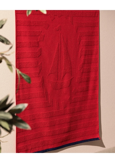 Madame Coco Mathis %100 Pamuk Plaj Havlusu - Kırmızı - 70x150 Cm 8684427310878 Çok Renkli