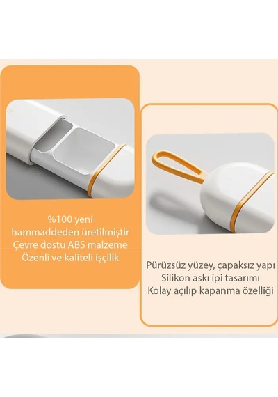Ezere Taşınabilir 3 Bölmeli Nem Geçirmez Mini Hapilaç Saklama Kutusu - Bpa İçermez- 5775 Beyaz