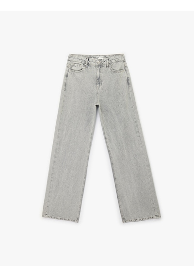 Koton Normal Bel Taş Detaylı Pamuklu Geniş Paça Denim Pantolon - Wide Leg Jean Gri 6sal40006md Gri Koton Normal Bel Taş Detaylı Pamuklu Geniş Paça Denim Pantolon - Wide Leg Jean Gri 6sal40006md Gri