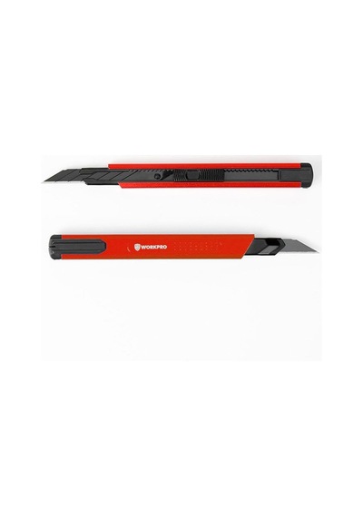 Workpro Wp212020 9 Mm Alüminyum Kasa Cep Askılı Maket Bıçağı, Kırmızı