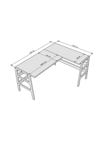 Woodesk Luz Ahşap Çalışma Masası 160x65 Ceviz Renk Cpt4644-160