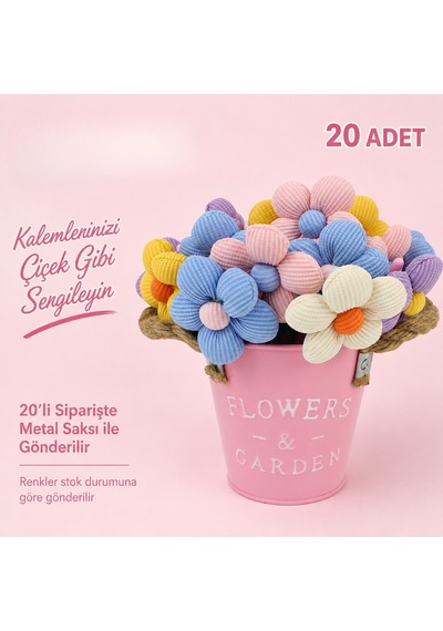 Bakgeelal Çiçek Detaylı Renkli Versatil Kalem 0.7 Mm Uçlu Mekanik Kurşun Kalem - 9067630240245 Çok Renkli