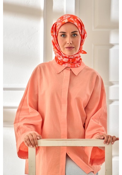 Silk Home Velora Eşarp 161001-38 Turuncu, Pudra, Somon, Pembe