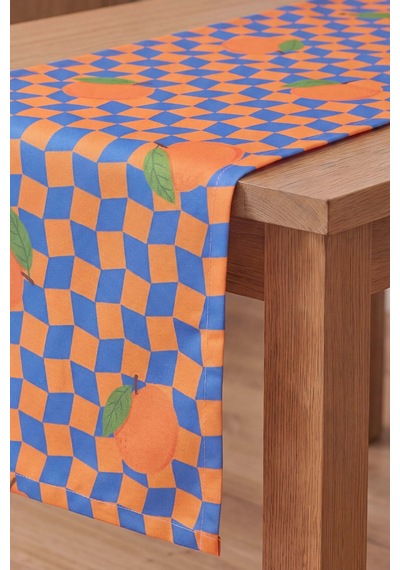 Orange Citrus Baskılı Runner 40x140 Cm Çok Renkli