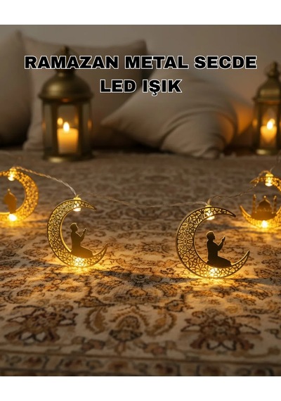 Ramazan Ay Işığı Secde Eden Adam Silüetli Led Peri Işığı Diğer