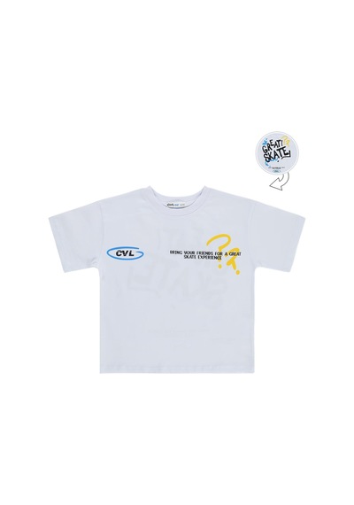 Civil Boys Great Skate Baskılı 10-13 Yaş Tişört - Beyaz