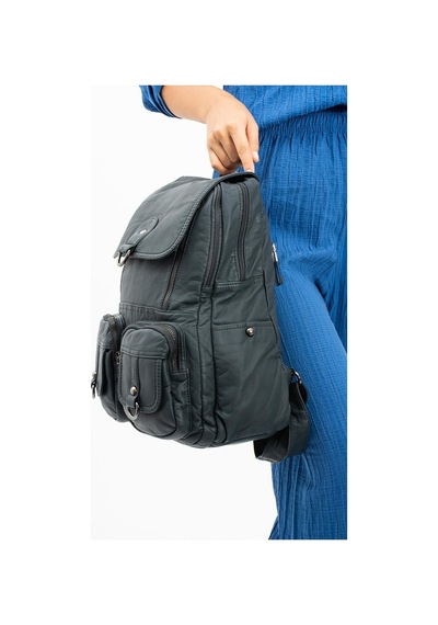 571 Collections Yıkanmış Deri Sırt Çantası Mavi Model: 571-11-11e - Mavi