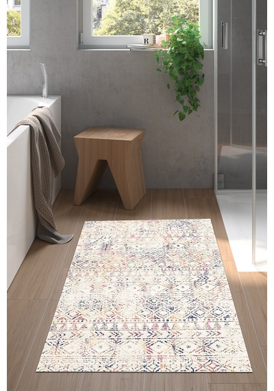 Dekoreko Kaymaz Taban Djt Banyo Halısı Trend Iskandinav F5139 Bej