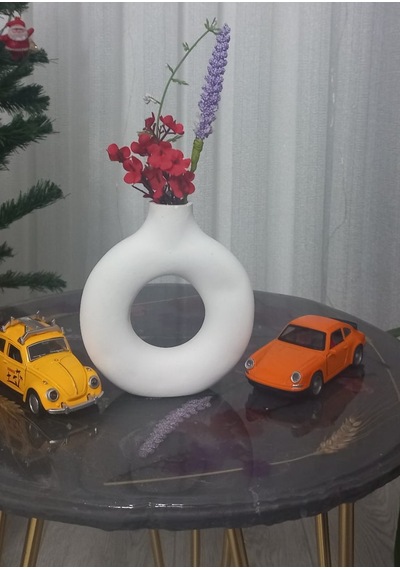 Tekli Halka Vazo Çok Renkli