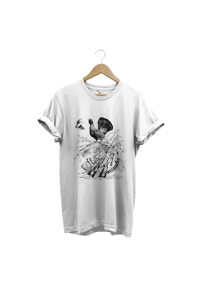 Avcılık Hunter Keklik Kuşu Ve Orman Tavuğu Baskılı Vahşi Yaşam Doğa Regular Fit %100 Pamuk T-shirt Beyaz