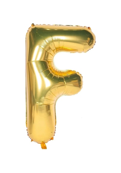 Folyo Balon F Harfi Helyum Balon 100 Cm Gold Renk - F Harf Balon - Harf Folyo Balon Altın Gold Harf Çok Renkli