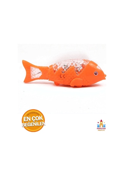 Pilli Işıklı Müzikli Yürüyen Renkli Balık Oyuncak - 23 Cm Boyunda