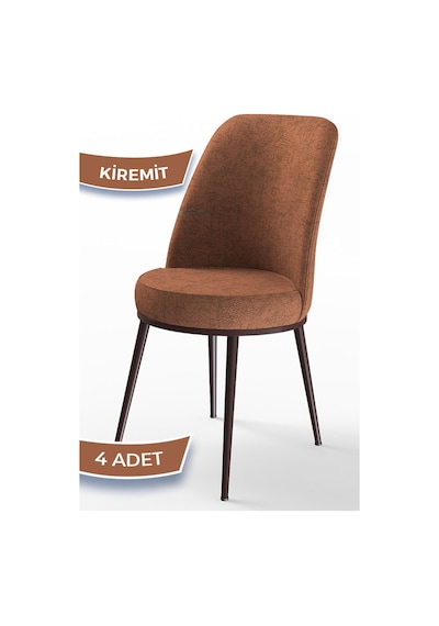 Canisa Concept Dexa Serisi 4 Adet Kiremit Sandalye Ayaklar Kahverengi Kiremit