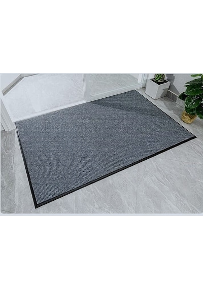 Gri Renk Çamur Kazıyıcı Sıyırıcı Kapı Önü Paspası 90x150