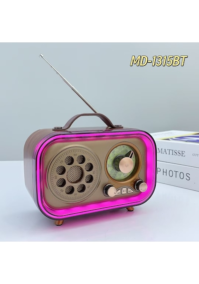 Rgb Kablosuz Şarjlı Nostaljik Radyo Mp3, Sd, Usb Bluetooth Hoparlör
