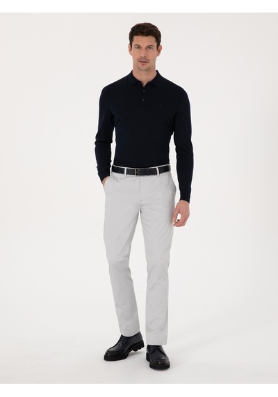 Cacharel Açık Gri Slim Fit Pamuk Karışımlı Kanvas Pantolon Cacharel Açık Gri Slim Fit Pamuk Karışımlı Kanvas Pantolon