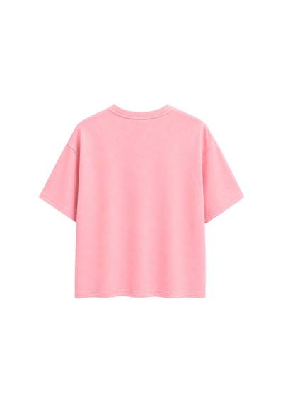 Mixray 2101 Kadın Bisiklet Yaka Soft Oversize Basic Modal T-shirt Pembe