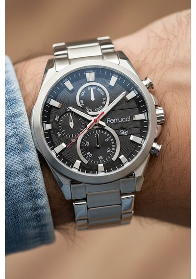 Ferrucci Gümüş Çelik Kordon Erkek Kol Saati L03592m.01 Siyah - Gümüş