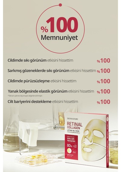 Yaşlanma Karşıtı Şeffaflaşan Kolajen Jel Maske Dermatory Retinal Collagen Lifting Gel Mask