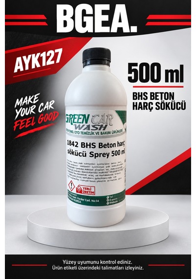 Bgea Green Car Wash Bhs Beton Ve Harç Sökücü 500 Ml