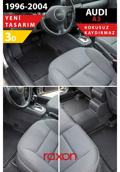 Audi A3 1996-2004 3d Havuzlu Paspas Tam Uyumlu Su Geçirmez, Kaymaz