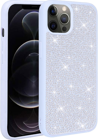 More Tr Apple Uyumlu iPhone 14 Pro Max Uyumlu Parlak Taşlı Tasarım Mtr Ston Kılıf-mavi Açık