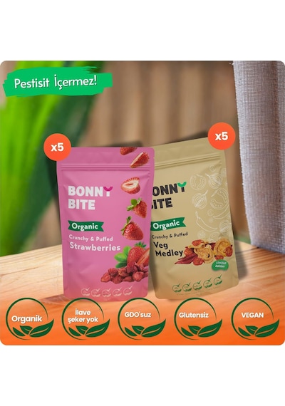 Organik Çıtır Çilek & Çıtır Sebze Kapya Biber, Cherry Domates, Soğan 10'lu Paketi Diğer