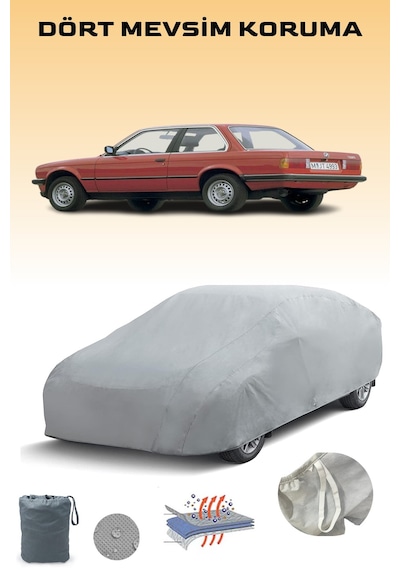 Gri Bmw 3 Serisi Coupe E30 1982 - 1992 Araba Brandası, Oto Örtüsü, Araba Çadırı Gri