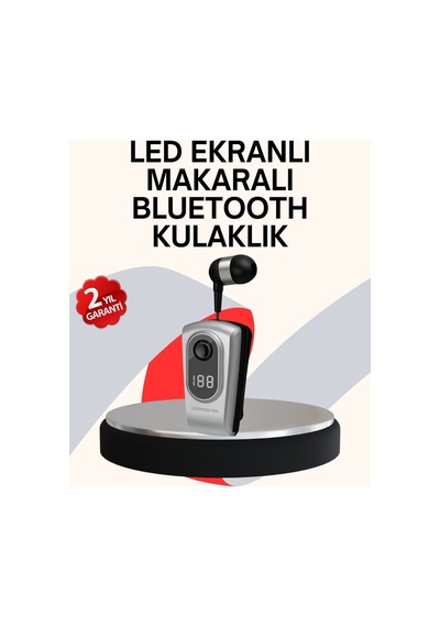 Profesyonel Bluetooth Kulaklık Klipsli Titreşimli Dijital Göstergeli - Karbul4389-2509 Renkli