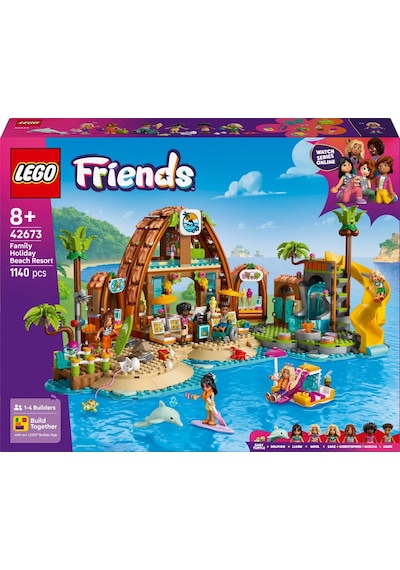 LEGO® Friends Aile Tatil Köyü 42673 - 8 Yaş ve Üzeri Çocuklar için Deniz Hayvanları İçeren Yaratıcı Oyuncak Yapım Seti (1140)