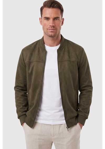 Rizzup Erkek Slim Fit Likralı Haki Süet Ceket Kırışmayan Ütü Gerektirmeyen Mevsimlik Mont 2504334