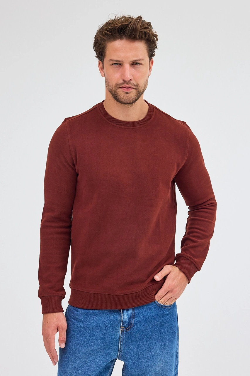 İmza Kiremit Uzun Kol Bisiklet Yaka Düz Pamuklu Comfort Fit Sweatshirt 1013255150 Kiremit İmza Kiremit Uzun Kol Bisiklet Yaka Düz Pamuklu Comfort Fit Sweatshirt 1013255150 Kiremit