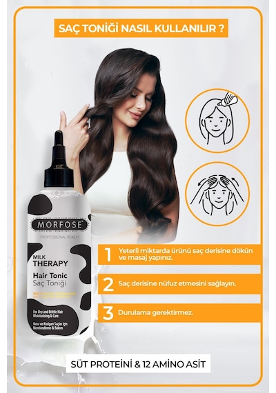 Morfose Milk Therapy Niacinamide Ve Ceramide İçeren Nemlendirici Saç Bakım Toniği 300 ML