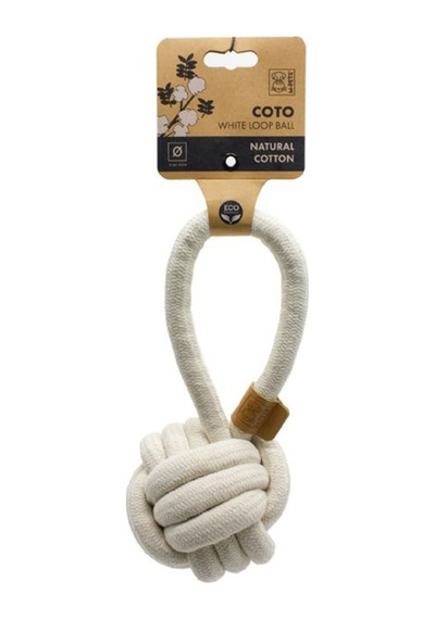 M-pets Çekmeli Örgü Köpek Top Oyuncağı 11 Cm Beyaz
