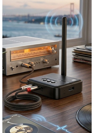 Thentech Yuksek Cekim Antenli Bluetooth Ses Alici Adaptoru Rca Aux Cikisli Kablosuz Muzik Calar Receiver