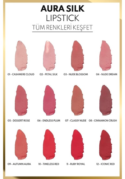 Aura Silk Lipstick 06 Endless Plum Kremsi Yarı Parlak Ruj - Pembe Diğer